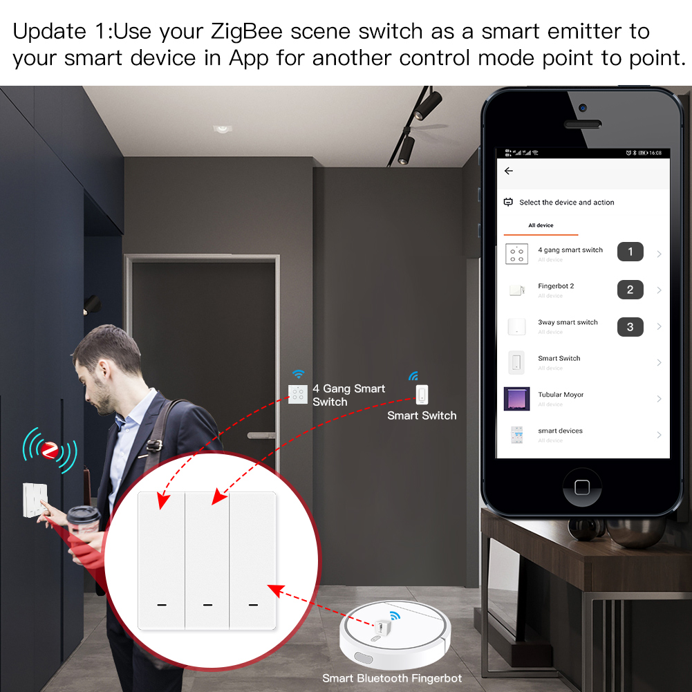 MOES Tuya ZigBee переключатель – обзор и цена Push Button Tactile