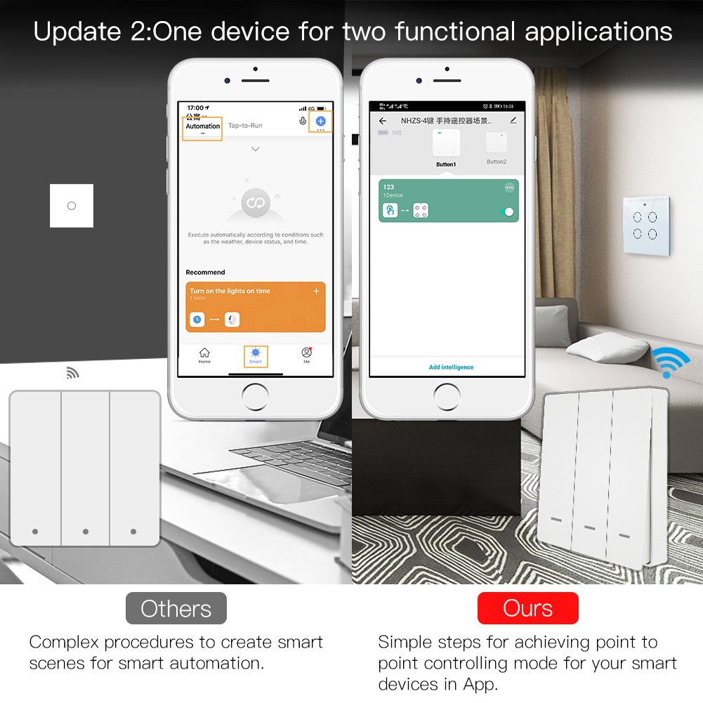 MOES Tuya ZigBee переключатель – обзор и цена Push Button Tactile