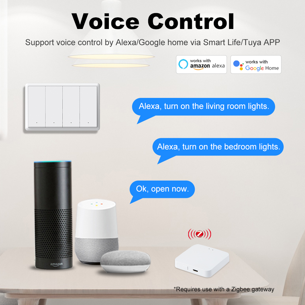 Умный выключатель MANHOT ZigBe – обзор и цена Push Button Tactile